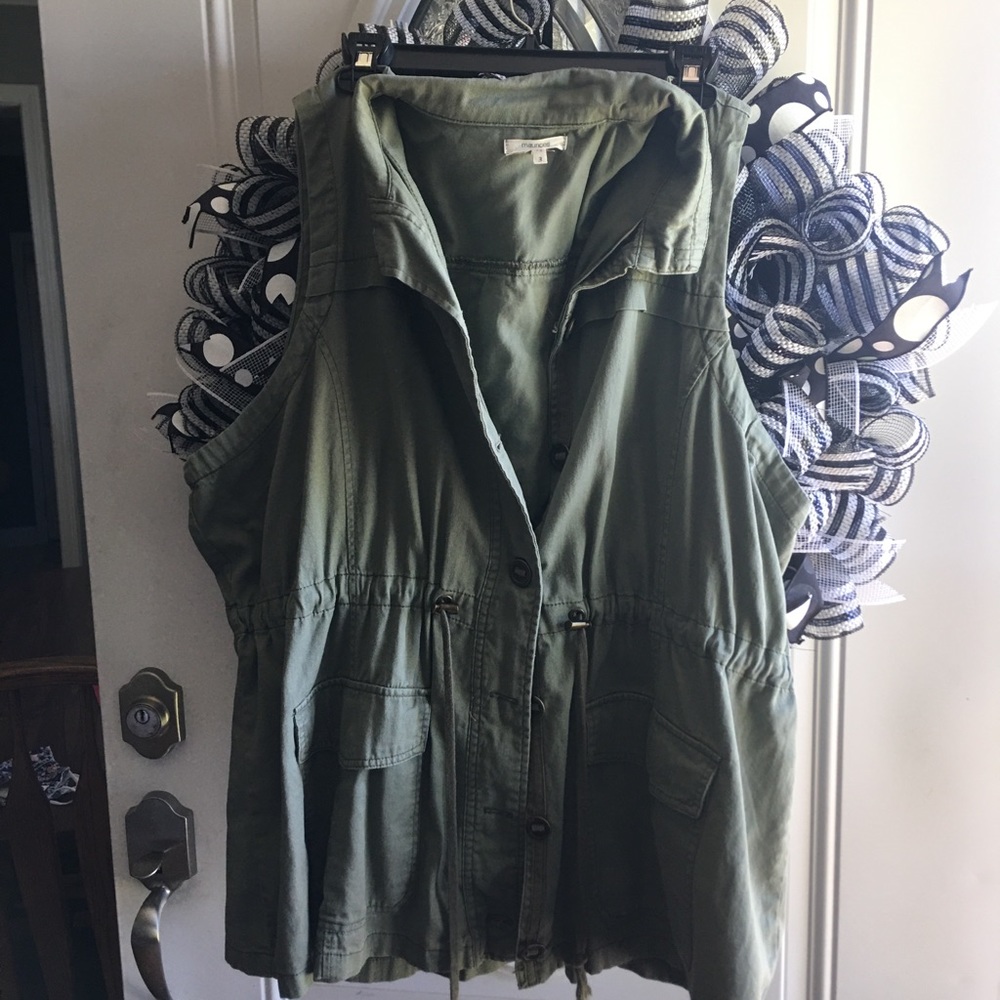 Olive green cargo vest